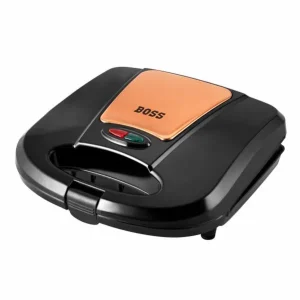 BOSS B546 Panino+ 800 Watts Sandwich Toaster with Fixed Toast Plates, Rose Gold