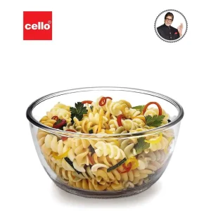 Cello Ornella Toughened Glass Mixing Bowl Without Lid | Microwave Safe Bowl | Dishwasher Safe | Sizes Available in 500ml, 750ml, 1000ml, 1500ml & 2000ml