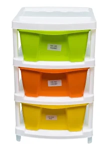 Neoveer Spacer Multipurpose Drawer 3 Container | Plastic Multicolour | Multipurpose Drawer for Home, Office & Kitchen
